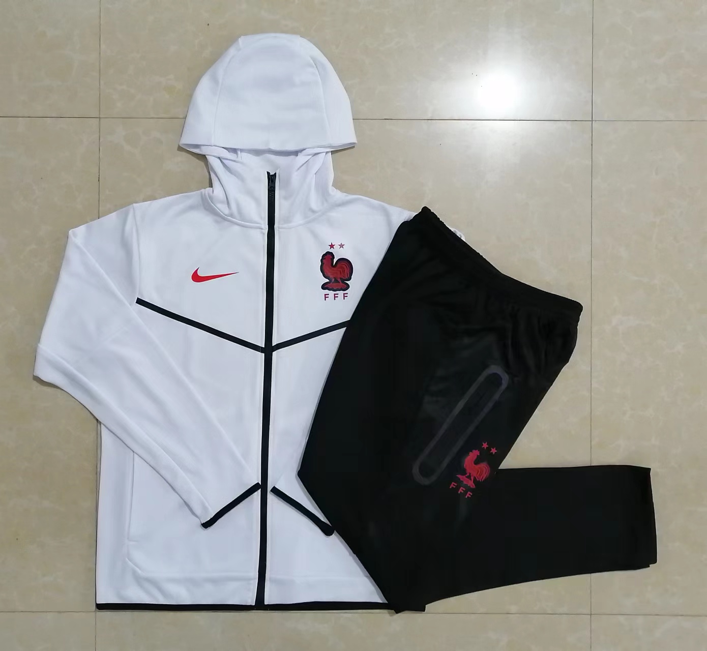 AAA Quality France 2022 Hoodie Tracksuit - White